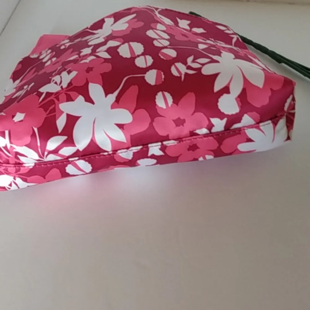 *Estee Lauder Cosmetic Bag Pink Floral Print‎ Makeup Pouch Zipper Pouch